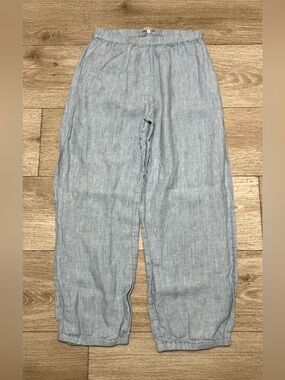 Suzie Kondi 'Delos' Blue Linen Pants Size XS (24x24)